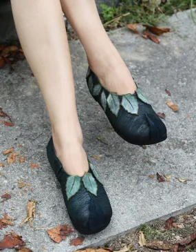 Retro Handmade Soft Leather Ethnic Leave Shoes