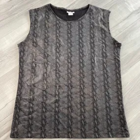 SALE - LARGE Men's Metallic Black Snakeskin Tank, Muscle Shirt