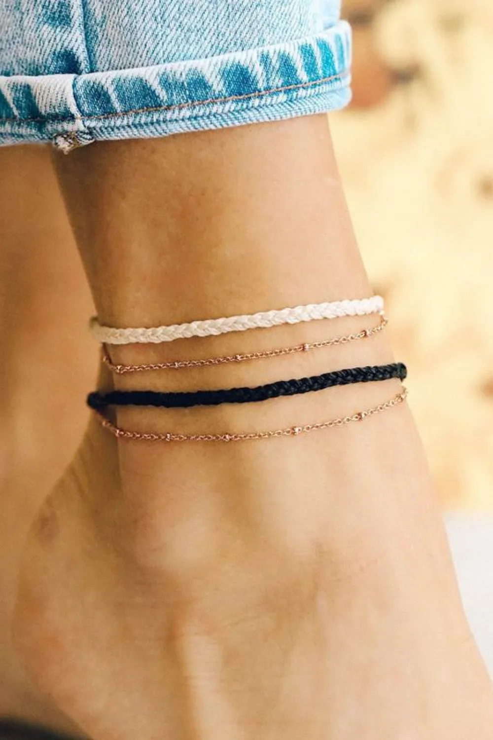 SATELLITE CHAIN ANKLET | ROSE GOLD