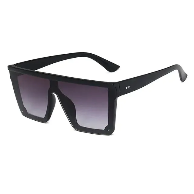 SHAUNA Flat Top Classic Square Sunglasses