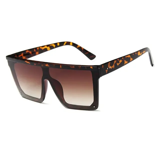 SHAUNA Flat Top Classic Square Sunglasses