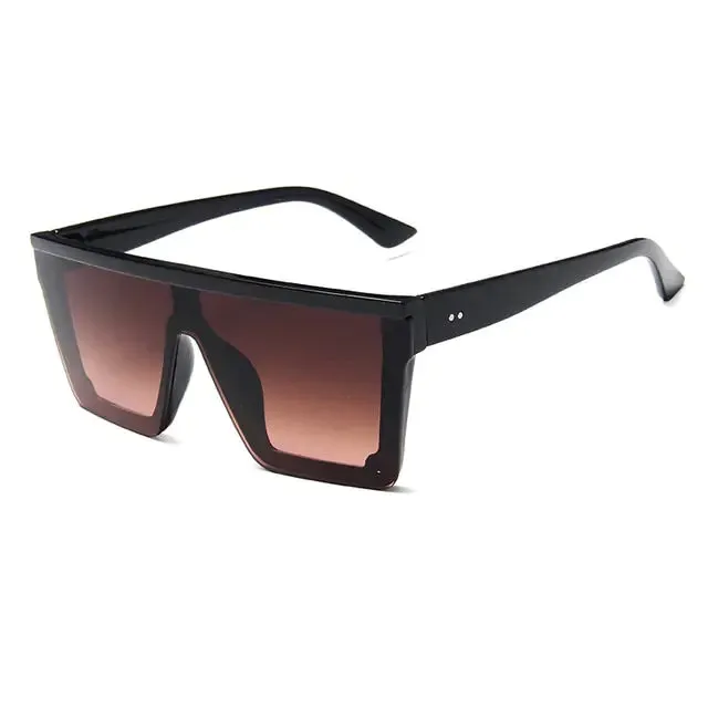 SHAUNA Flat Top Classic Square Sunglasses