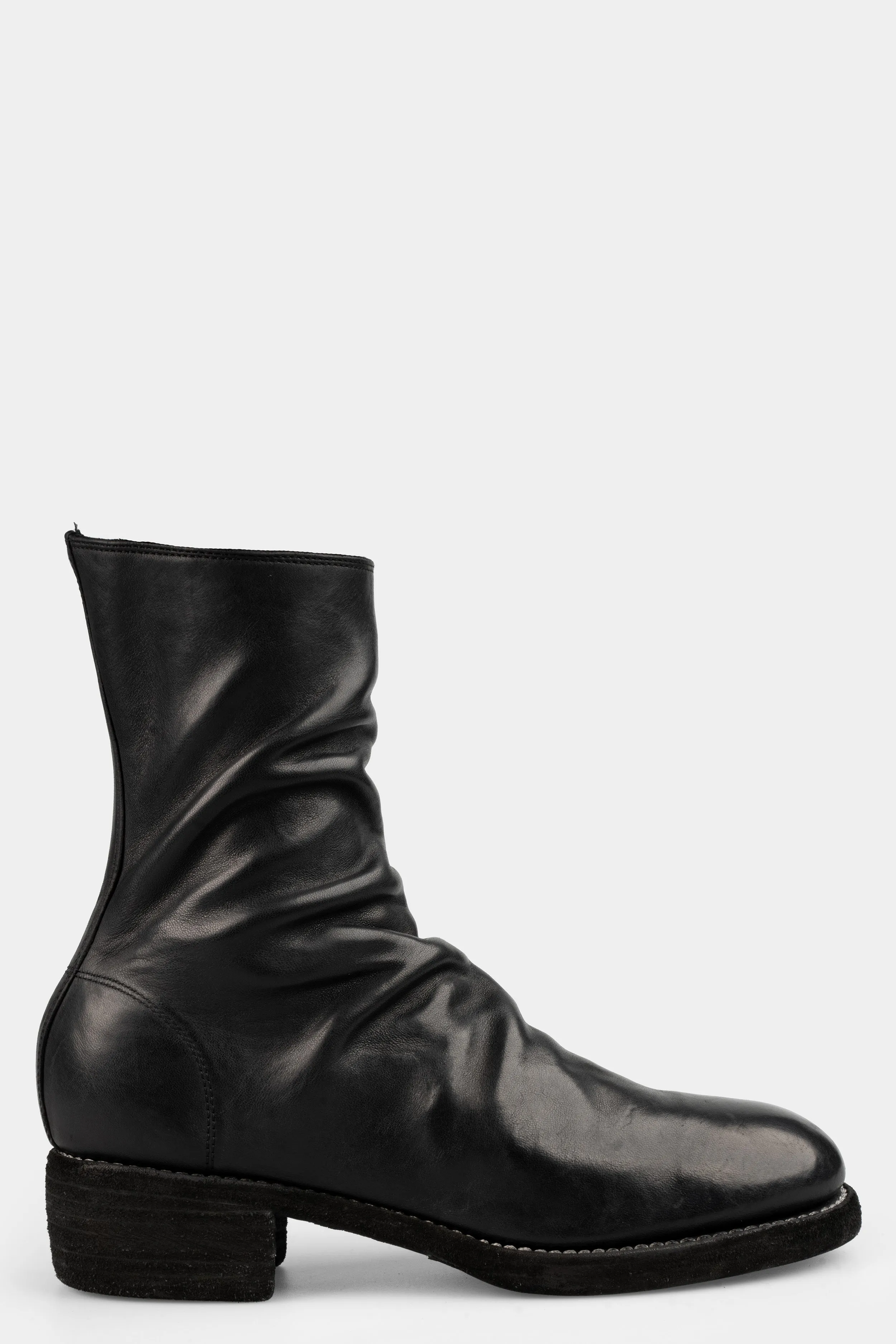 Side zip mid-top leather boots | 798LZX