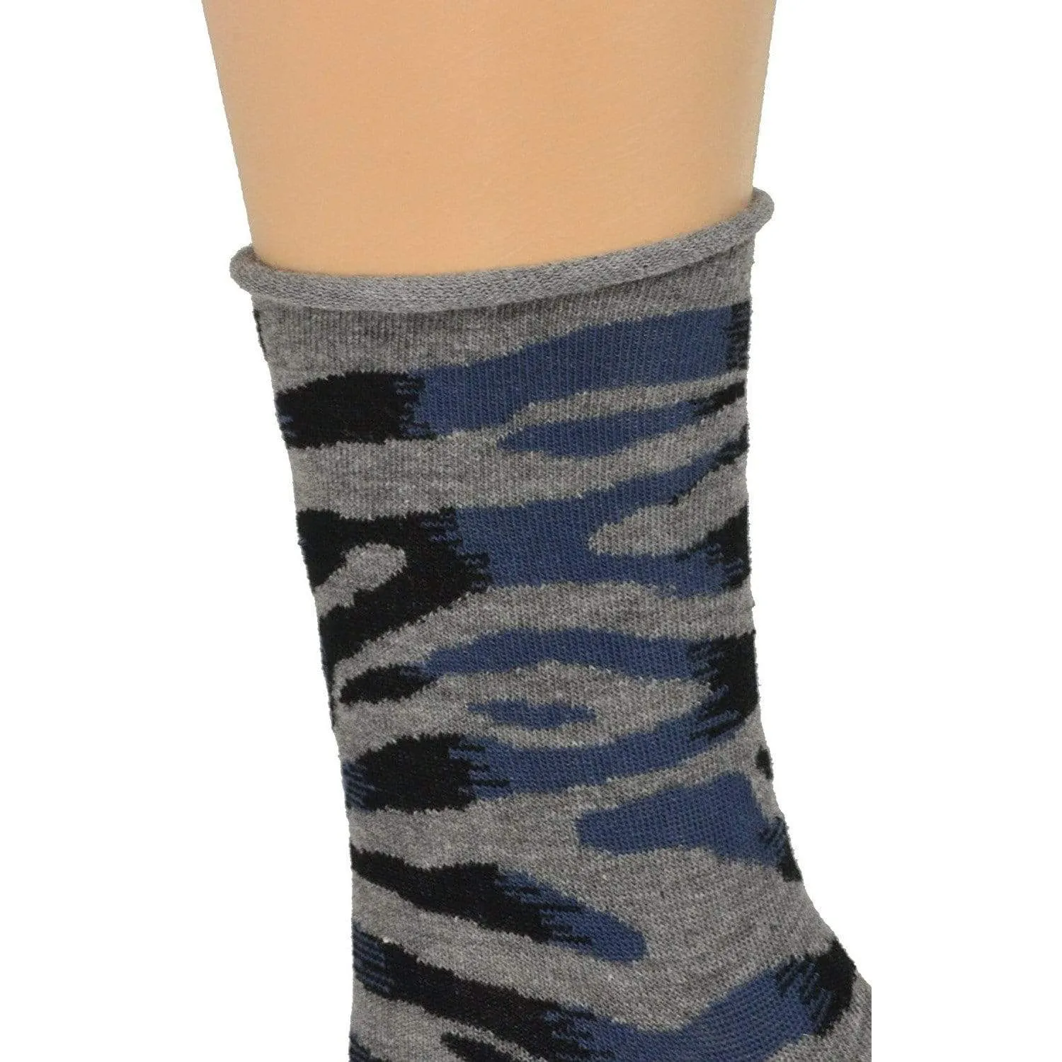 Sierra Socks Zebra Pattern Hi Anklet Casual Cotton Women's 2 Pair Pack Socks