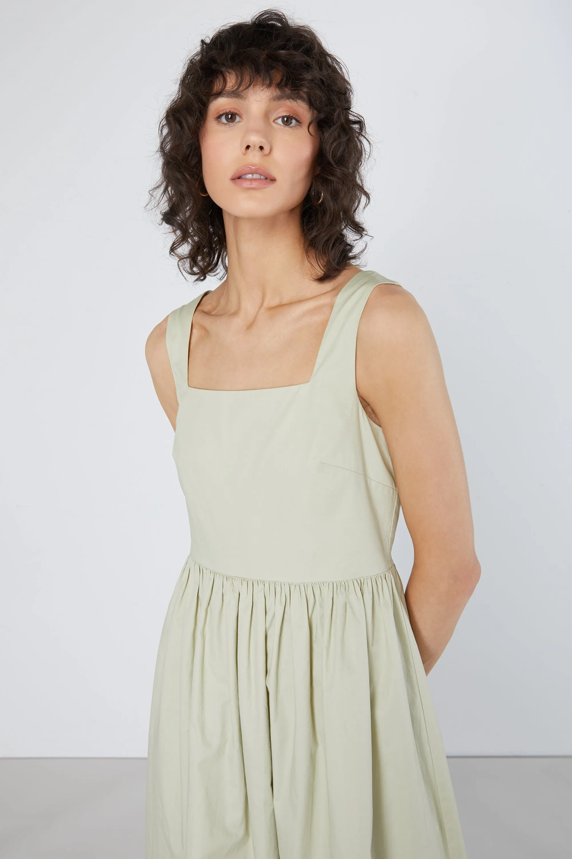 SQUARE NECK MIDI DRESS