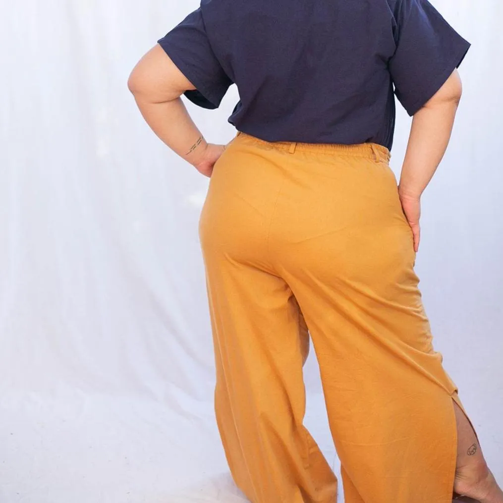 The Wide Pleated Trousers Apricot