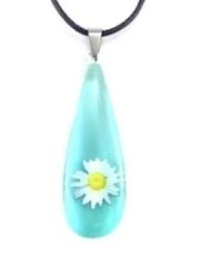 Turquoise Opaque Daisy Pendant