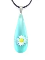 Turquoise Opaque Daisy Pendant